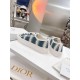 Dior Walk'n'Dior Sneakers In Ocean Blue D-Stripes Embroidered Cotton