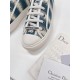 Dior Walk'n'Dior Sneakers In Ocean Blue D-Stripes Embroidered Cotton