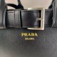 Prada Buckle Medium Bag with Belt in Black Leather