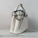 Prada Buckle Medium Bag with Belt in White Leather