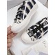 Dior Walk'n'Dior Sneakers In Navy Blue D-Stripes Embroidered Cotton