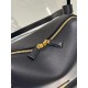 Prada Top Handle Bag in Black Grained Leather