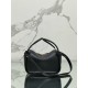 Prada Top Handle Bag in Black Grained Leather