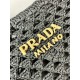 Prada Crochet Tote Bag in Black Raffia-effect Yarn