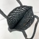 Prada Crochet Tote Bag in Black Raffia-effect Yarn