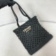 Prada Crochet Tote Bag in Black Raffia-effect Yarn