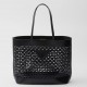 Prada Large Tote Bag in Black Perforated Leather