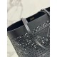 Prada Large Tote Bag in Black Perforated Leather