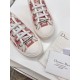 Dior Walk'n'Dior Sneakers In Pink D-Stripes Embroidered Cotton