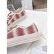 Dior Walk'n'Dior Sneakers In Pink D-Stripes Embroidered Cotton