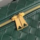 Bottega Veneta Bang Bang Vanity Case in Green Intrecciato Leather