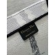 Dior Medium Book Tote Bag in White and Black Paris Embroidery