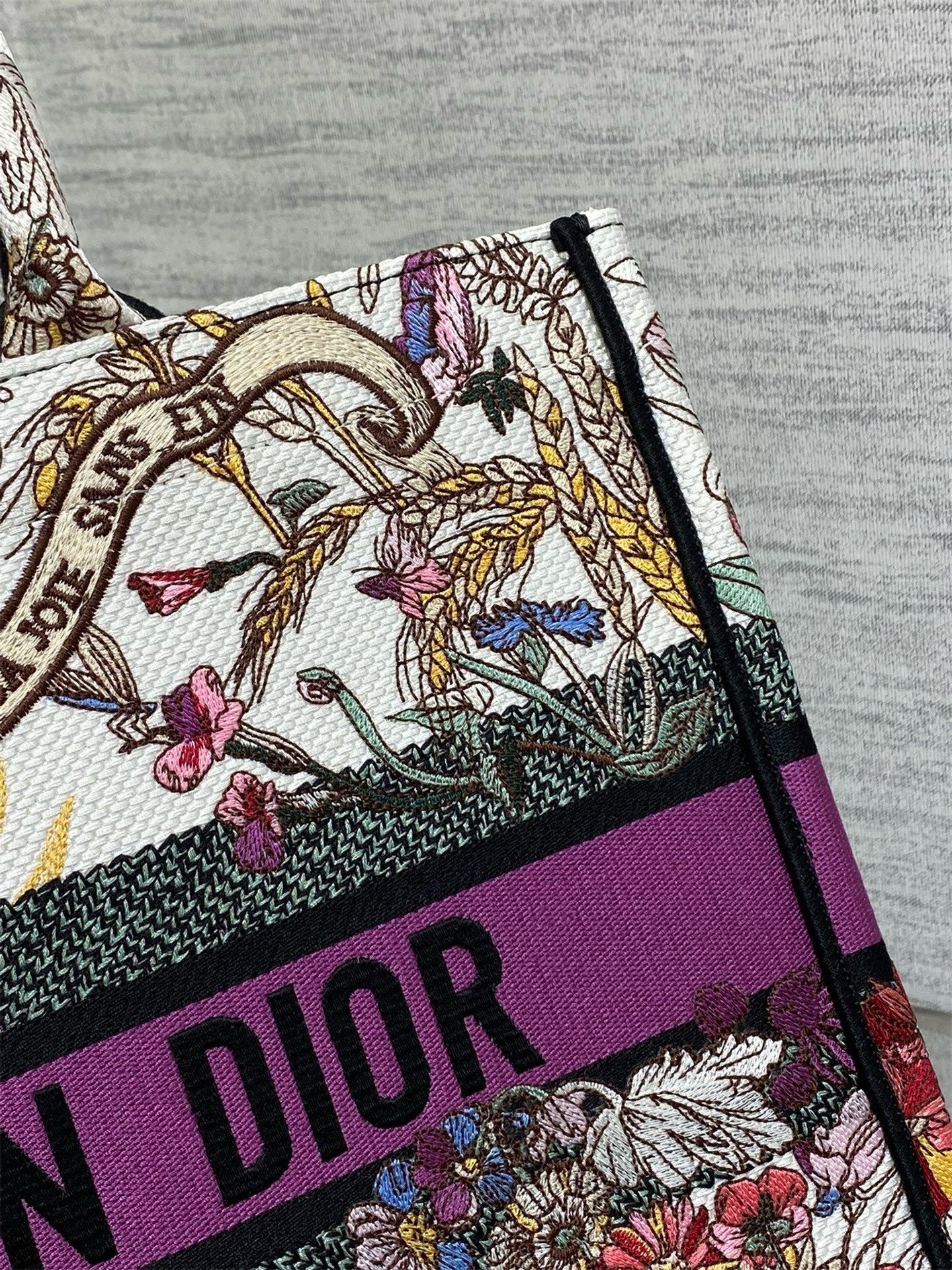 Dior Medium Book Tote Bag in Dior 4 Saisons Été Soleil Embroidery