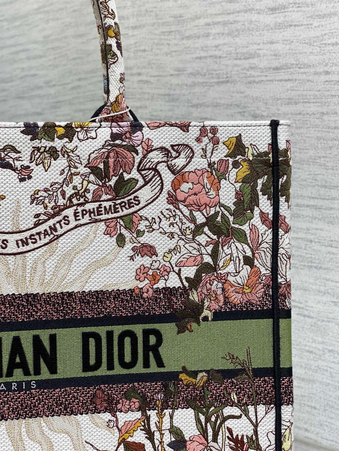 Dior Large Book Tote Bag in Dior 4 Saisons Automne Soleil Embroidery