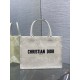 Dior Medium Book Tote Bag in White Toile de Jouy Soleil Macramé Embroidery