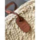 Loewe Medium Anagram Basket Bag in Iraca Palm and Brown Calfskin