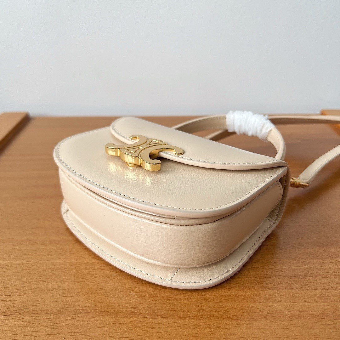 Celine Mini Besace Clea Bag in Nude Calfskin