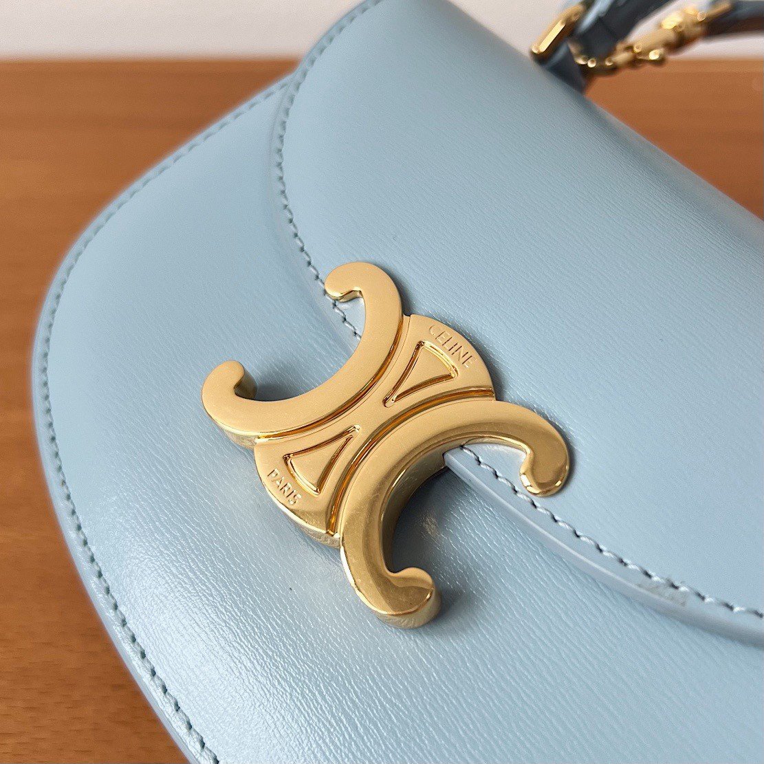 Celine Mini Besace Clea Bag in Pale Blue Calfskin