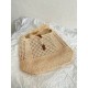 Saint Laurent Le 5 A 7 Medium Tote Bag in Naturel Raffia