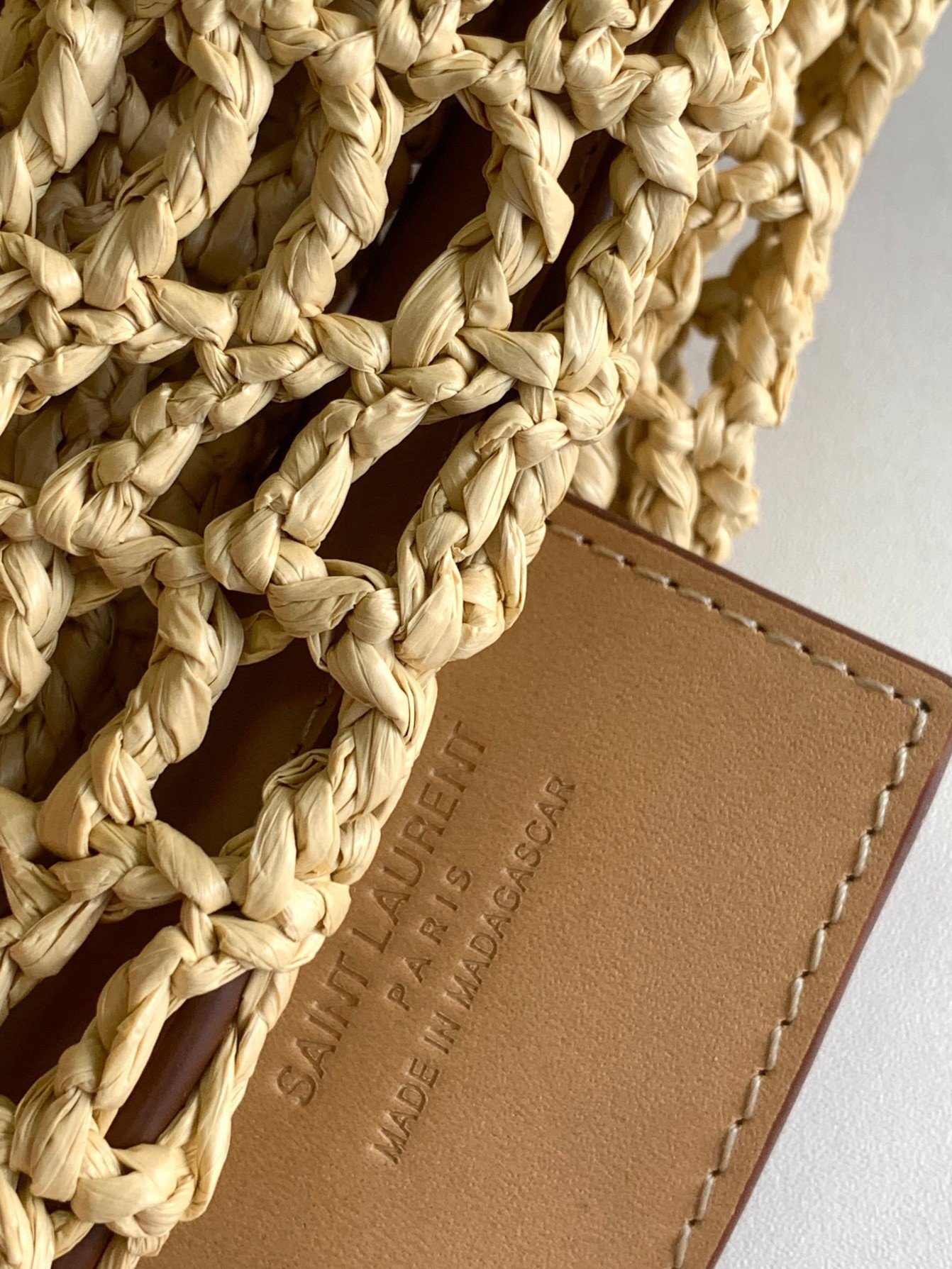 Saint Laurent Oxalis Shoulder Bag in Naturel Raffia