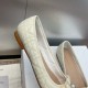 Dior Ballerina Flats in White Quilted Cannage Calfskin