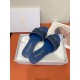 Dior Dway Slides in Blue Embroidered Cotton Denim