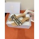 Dior Dway Heeled 35MM Slides in Natural Raffia and Embroidered Cotton