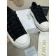 Dior Walk'n'Dior Platform Sneakers in Black Fringed Cotton Canvas