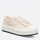 Dior Walk'n'Dior Platform Sneakers in Ecru Fringed Cotton Canvas