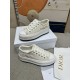 Dior Walk'n'Dior Platform Sneakers in Ecru Fringed Cotton Canvas