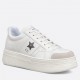 Dior Star Platform Sneakers in White Calfskin with Black Star