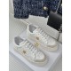 Dior Star Platform Sneakers in White Calfskin with Gold Star