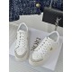 Dior Star Platform Sneakers in White Calfskin with Gold Star