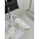 Dior Star Platform Sneakers in White Calfskin with Gold Star