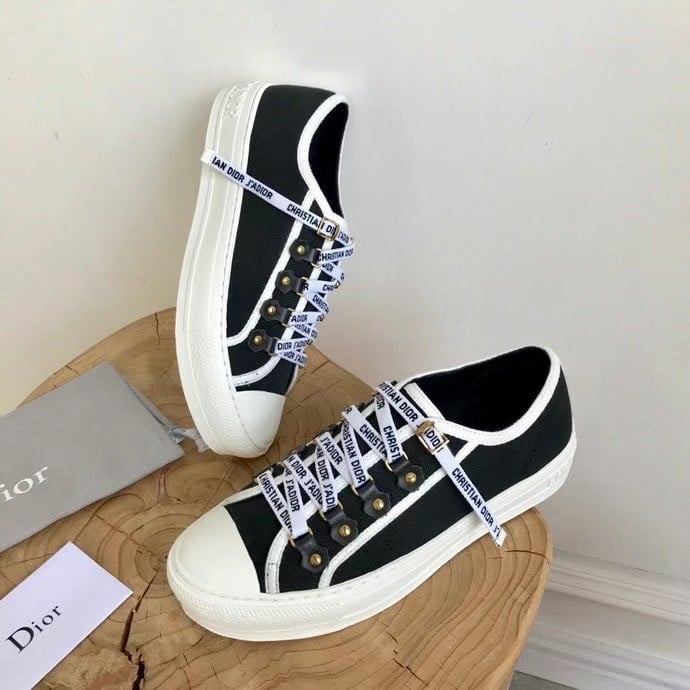 Dior Walk'n'Dior Sneakers In Black Cotton Canvas