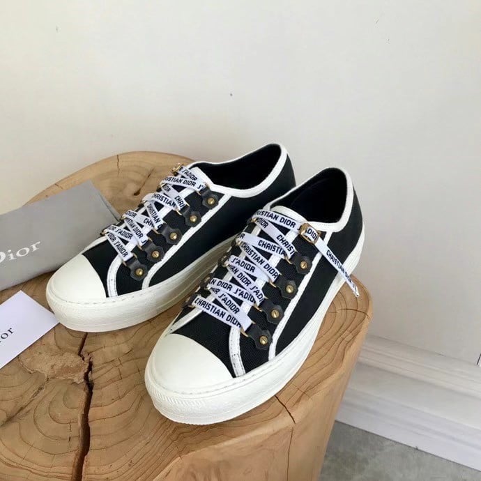 Dior Walk'n'Dior Sneakers In Black Cotton Canvas