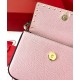 Valentino Rockstud Pouch Bag in Pink Grained Leather