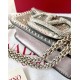 Valentino Small Loco Shoulder Silver Bag with Rhinestone Applique