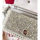 Valentino Small Loco Shoulder Silver Bag with Rhinestone Applique