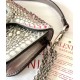 Valentino Small Loco Shoulder Silver Bag with Rhinestone Applique