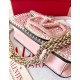 Valentino Small Loco Shoulder Pink Bag with Rhinestone Applique