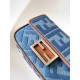 Fendi Baguette Mini Bag in Denim with FF Embroidery