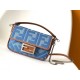 Fendi Baguette Mini Bag in Denim with FF Embroidery