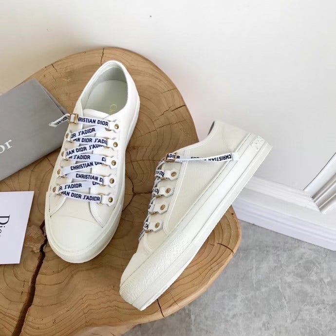 Dior Walk'n'Dior Sneakers In White Cotton Canvas