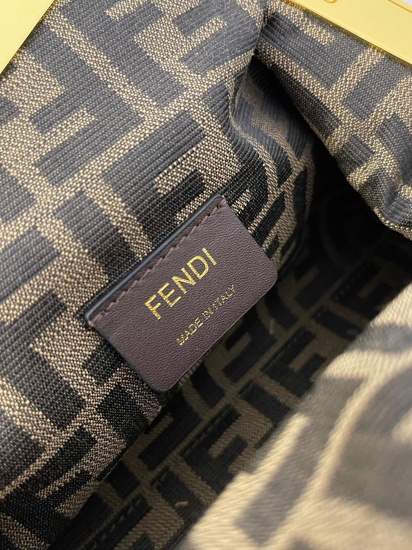 Fendi First Small Bag in Natural Raffia Straw