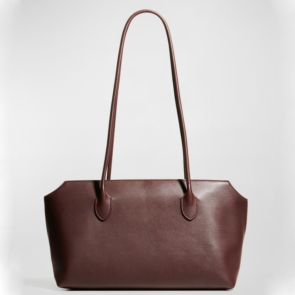 The Row Terrasse Shoulder Bag in Burgundy Calfskin