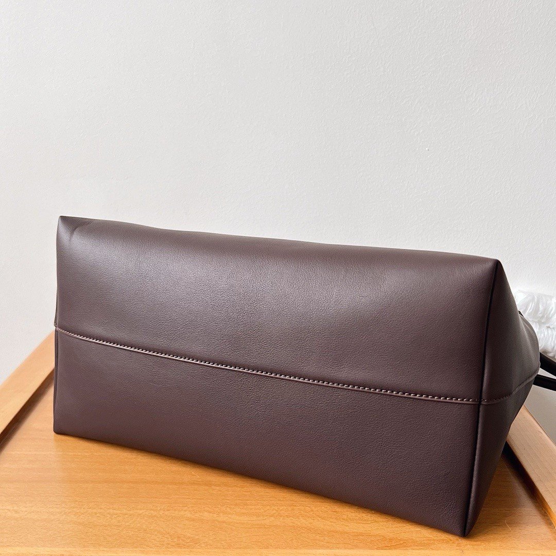 The Row Terrasse Shoulder Bag in Burgundy Calfskin