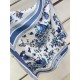 Dior Toile de Jouy Mexico 90 Square Scarf in Blue and White Silk