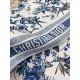 Dior Toile de Jouy Mexico 90 Square Scarf in Blue and White Silk