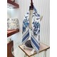 Dior Toile de Jouy Mexico 90 Square Scarf in Blue and White Silk